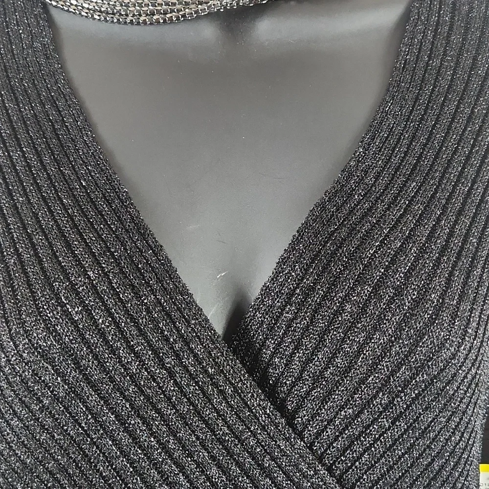 NWT, Nine West, Women's black ribbed sweater. Sz M - Picture 6 of 7